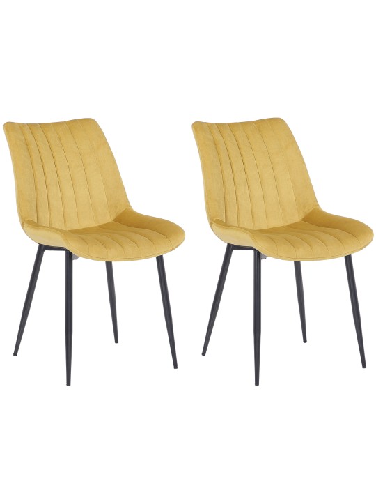 2 db Rahden bársony szék készlet, sárga