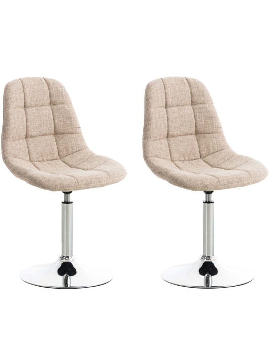 2 székből álló Emil szövet készlet, krém 2 székből álló Emil szövet készlet, krém