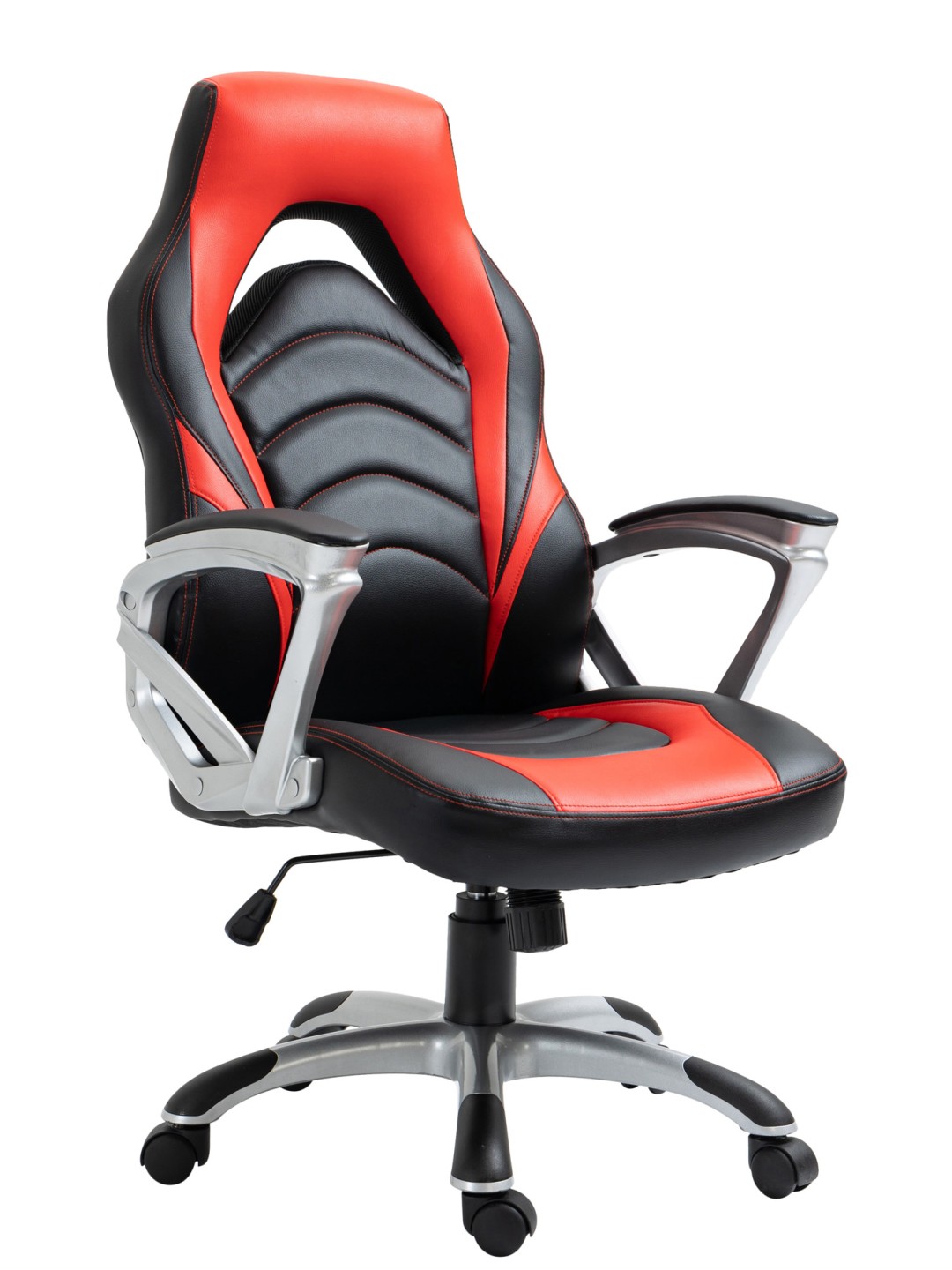 Foxton műbőr irodai szék, fekete/piros