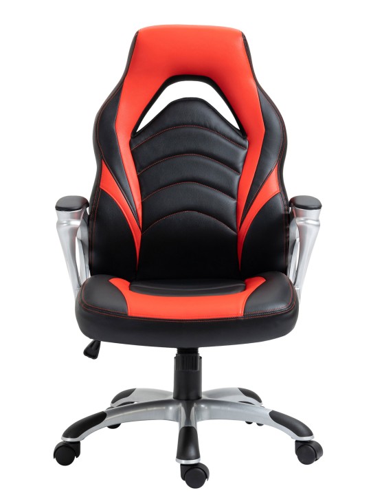 Foxton műbőr irodai szék, fekete/piros