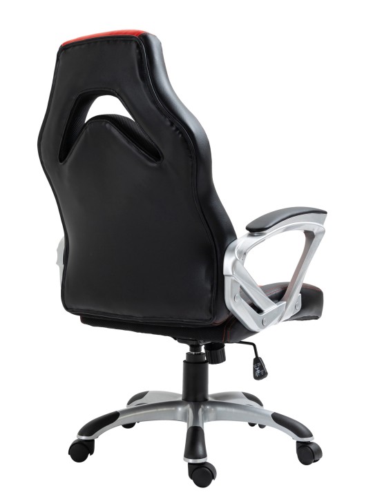 Foxton műbőr irodai szék, fekete/piros