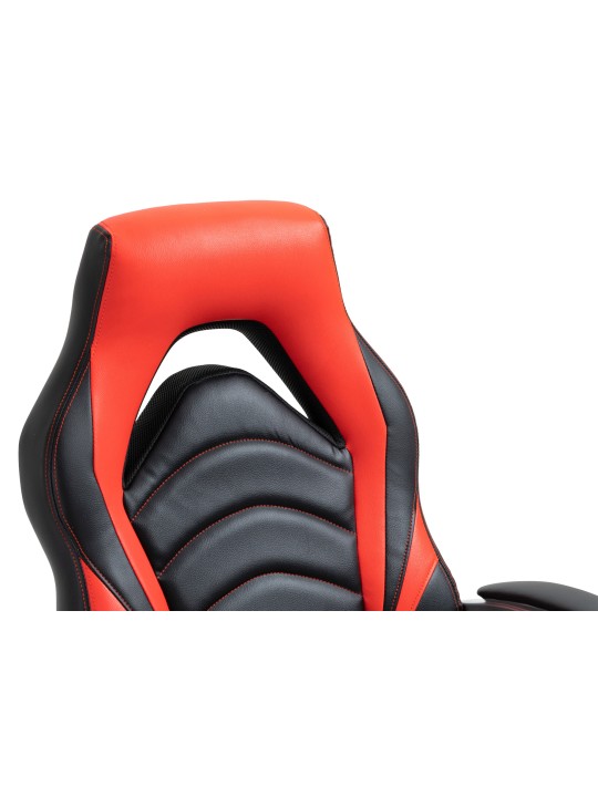 Foxton műbőr irodai szék, fekete/piros