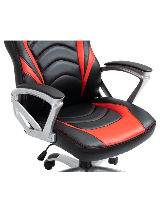 Foxton műbőr irodai szék, fekete/piros