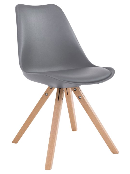 4 db székből álló szett Toulouse műbőr Natura Square, szürke