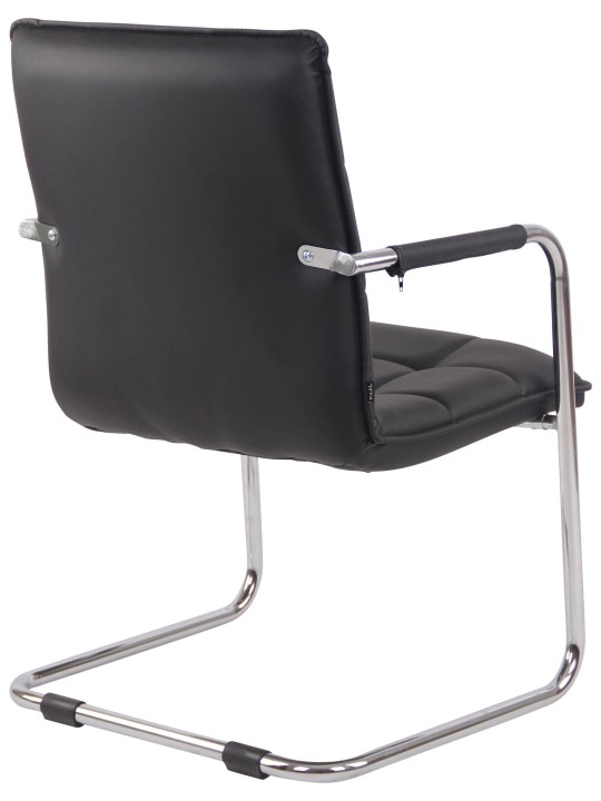 2db látogatószék Gandia króm műbőr készlet, fekete