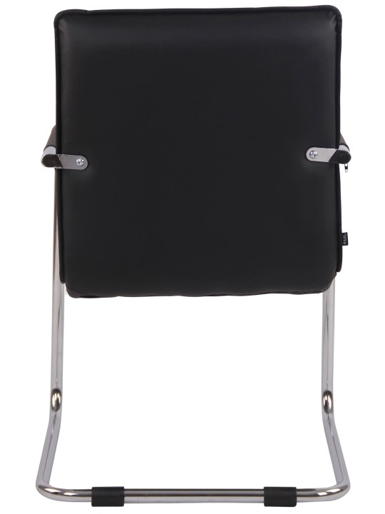 2db látogatószék Gandia króm műbőr készlet, fekete