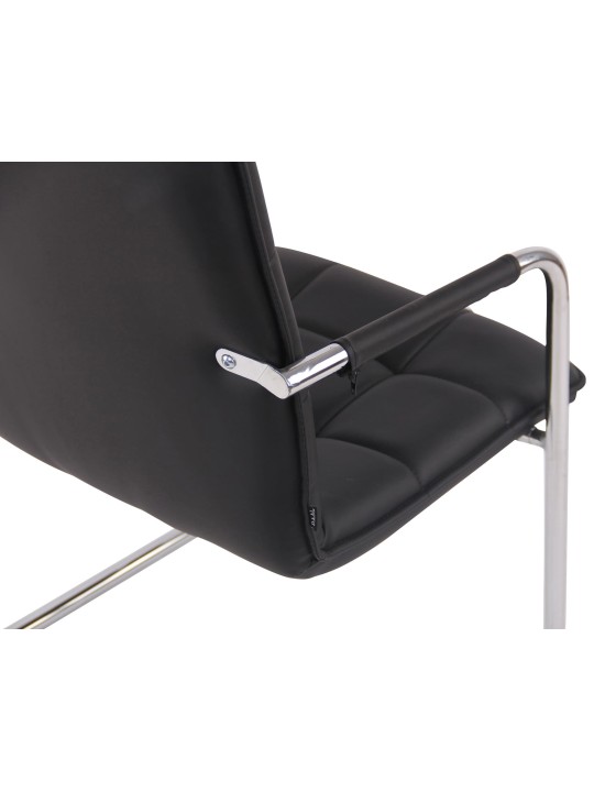 2db látogatószék Gandia króm műbőr készlet, fekete