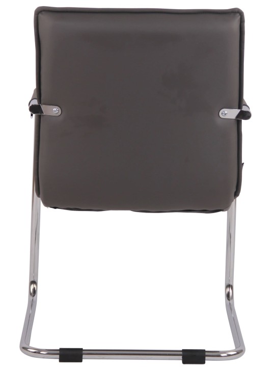 2db látogatószék Gandia króm műbőr készlet, szürke