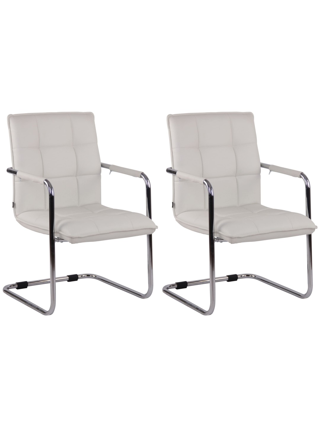 2db látogatószék Gandia króm műbőr készlet, fehér