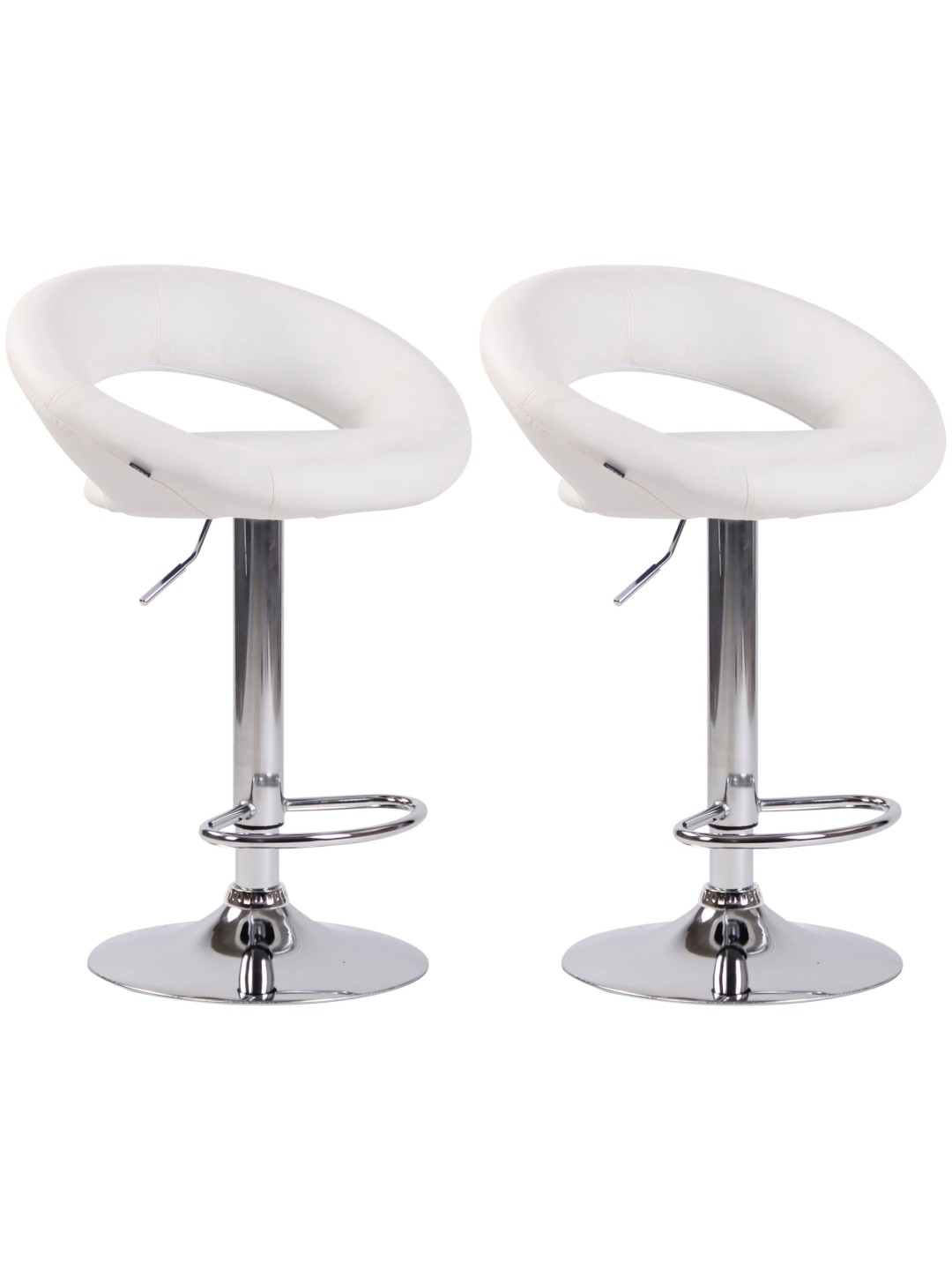2 db bárszék szett Olinda műbőr króm, fehér