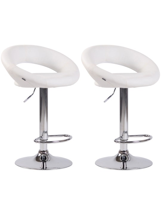 2 db bárszék szett Olinda műbőr króm, fehér
