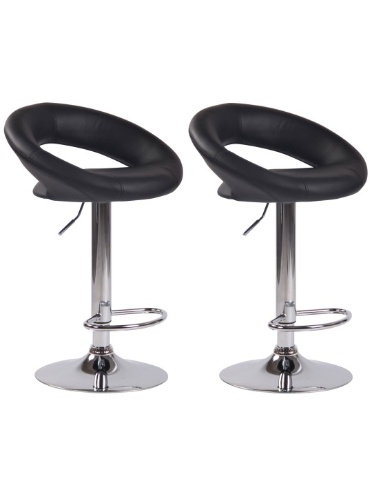 2 db bárszék szett Olinda műbőr króm, fekete
