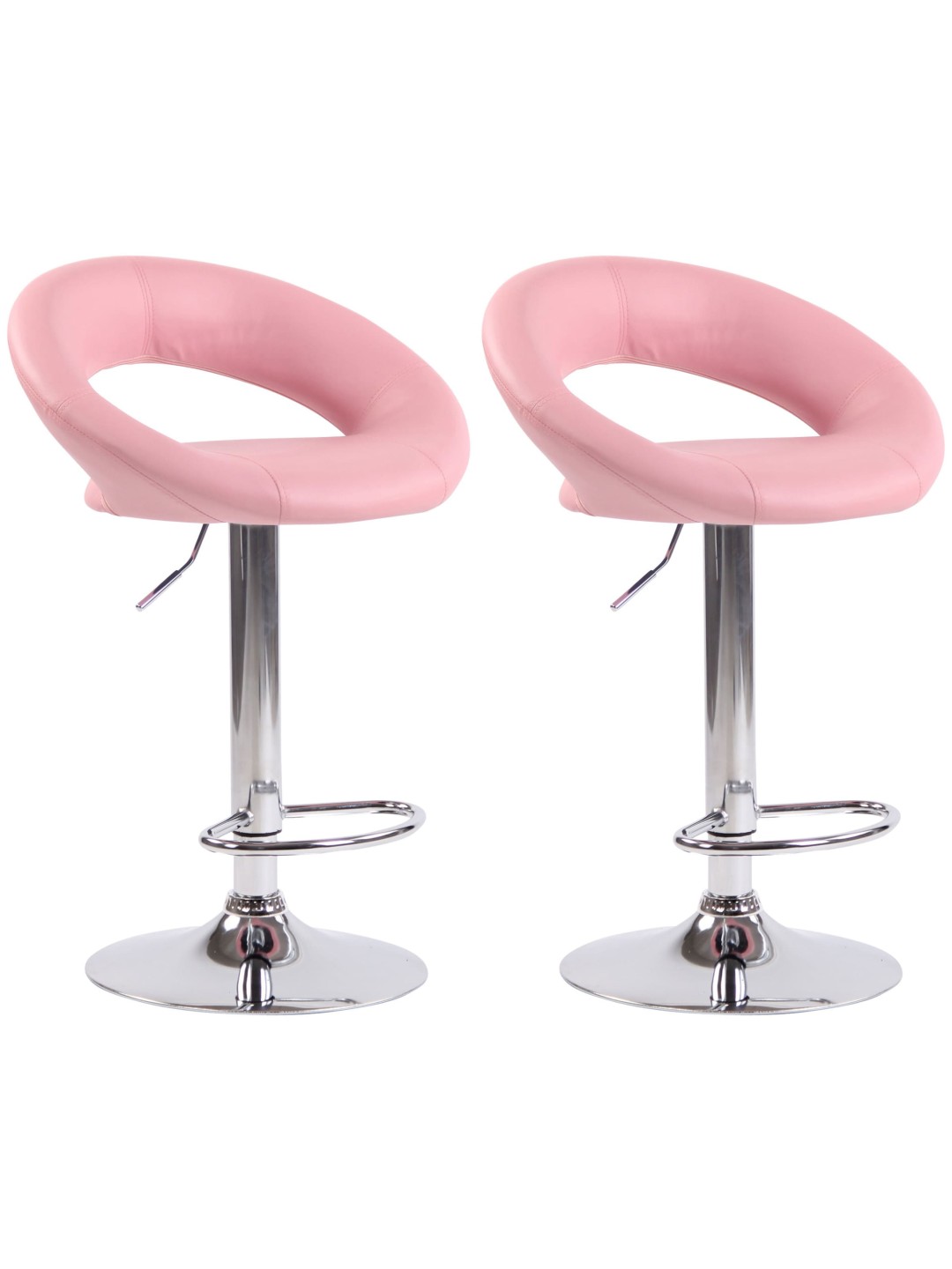 2 db bárszék szett Olinda műbőr króm, rózsaszín