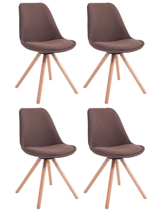 4 székből álló szett Toulouse szövet Natura kerek, barna