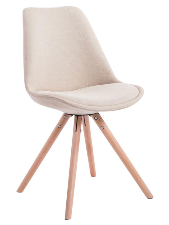 4 székből álló szett Toulouse szövet Natura kerek, krém