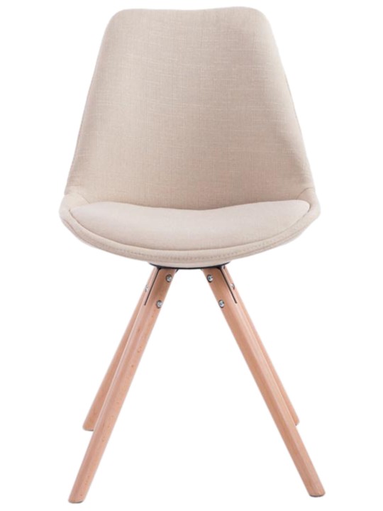 4 székből álló szett Toulouse szövet Natura kerek, krém