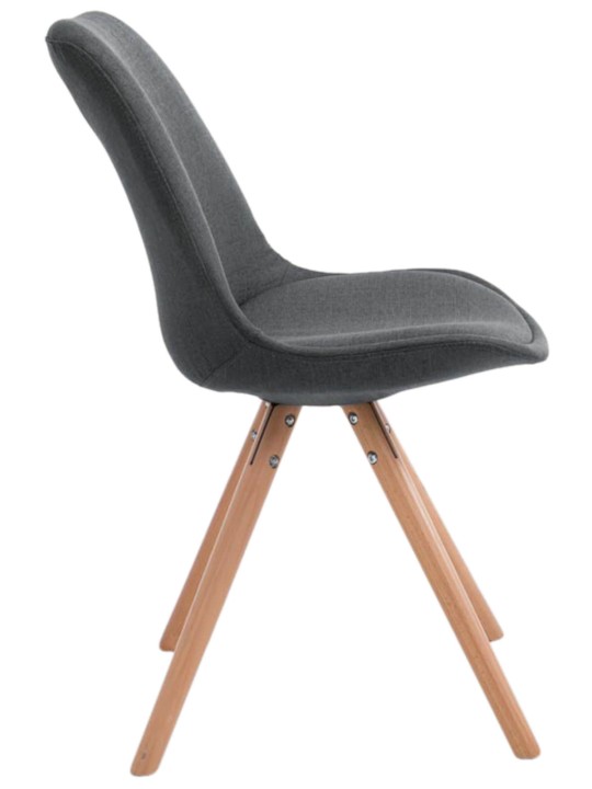 4 székből álló szett Toulouse szövet Natura kerek, sötétszürke