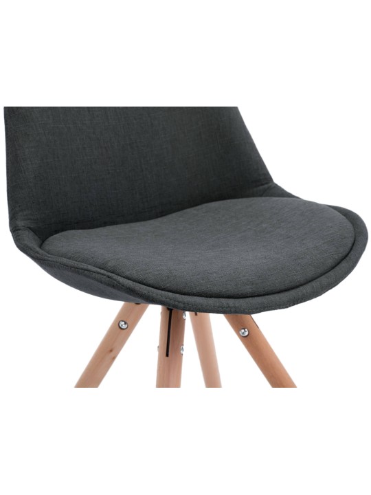 4 székből álló szett Toulouse szövet Natura kerek, sötétszürke