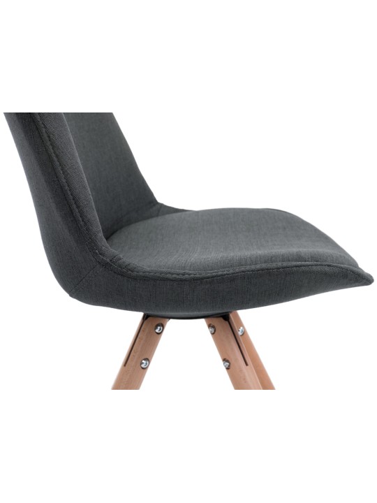 4 székből álló szett Toulouse szövet Natura kerek, sötétszürke