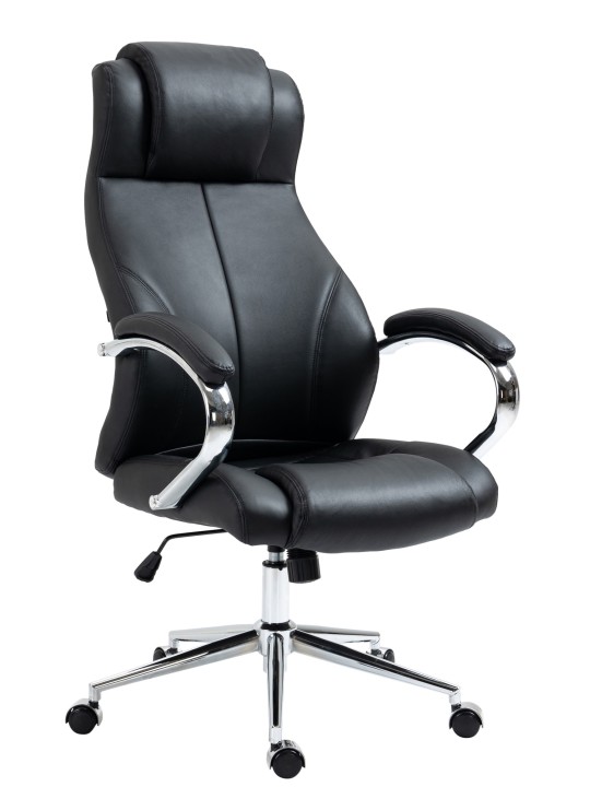 Salford irodai szék valódi bőr, fekete