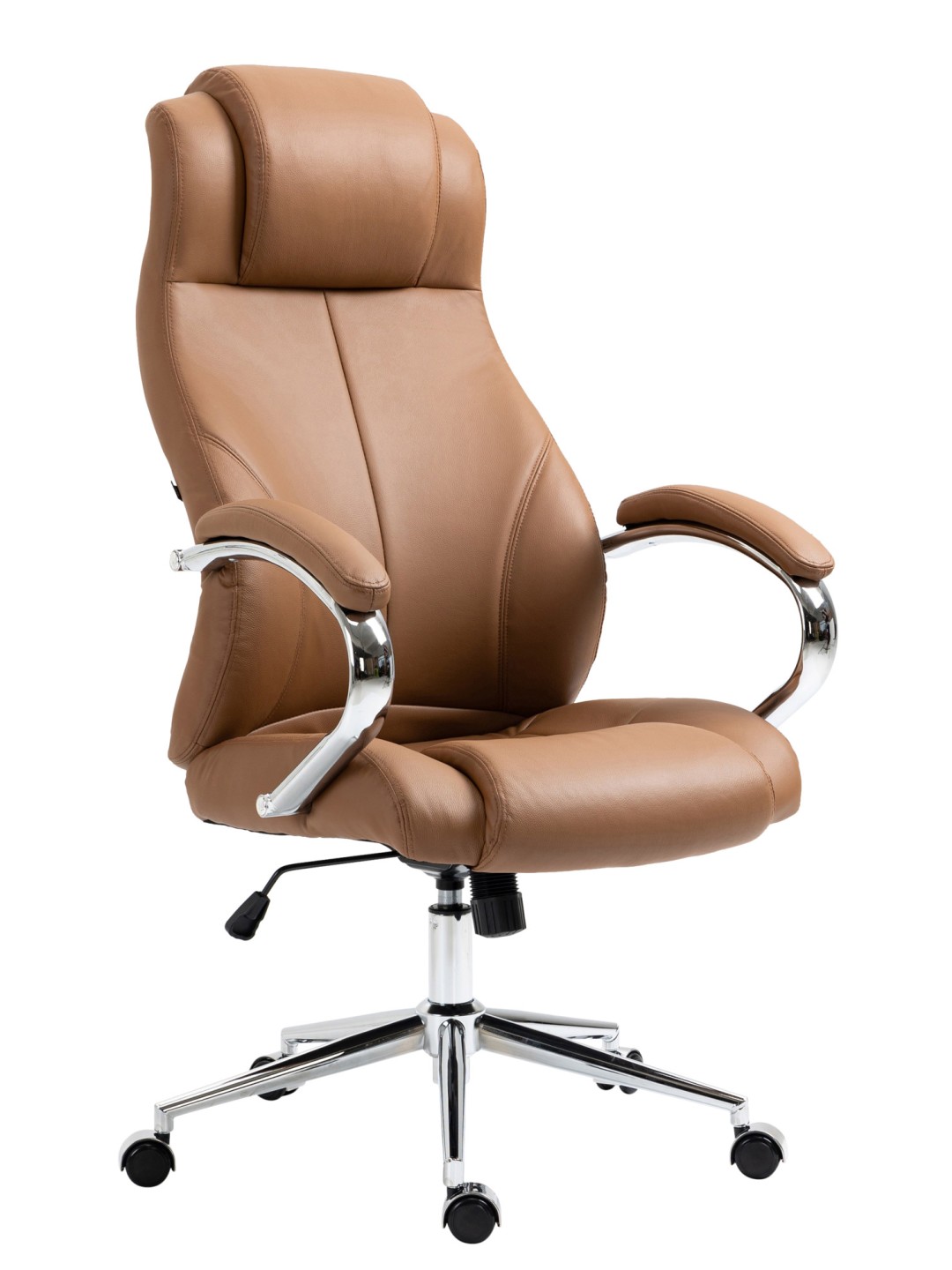 Salford irodai szék valódi bőr, világosbarna