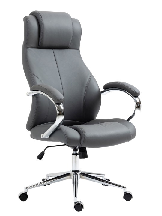 Salford irodai szék valódi bőr, szürke