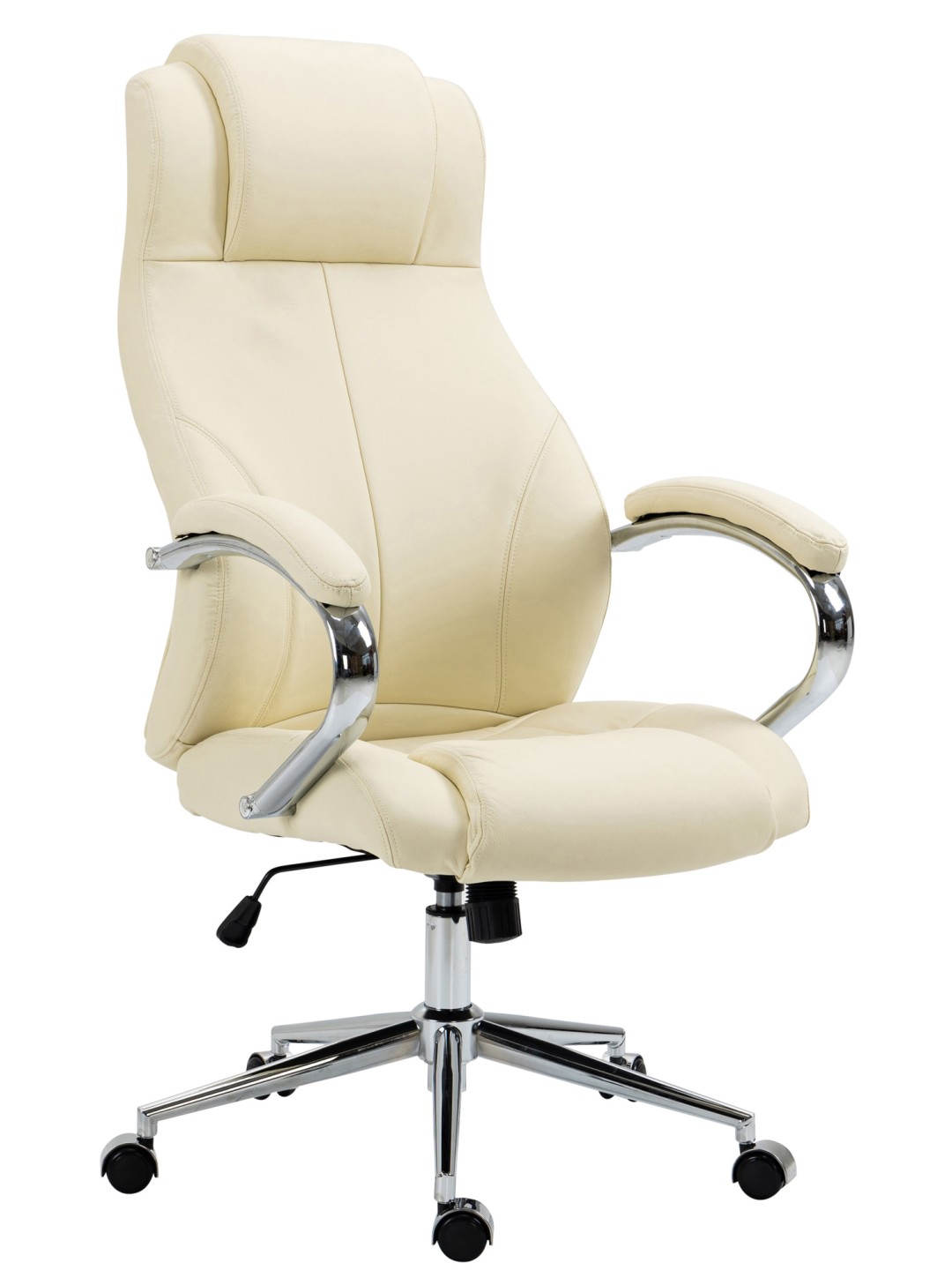 Salford irodai szék valódi bőr, krém