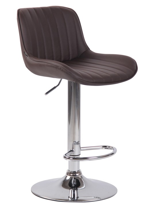 2 db-os bárszék Lentini króm műbőr szett, barna