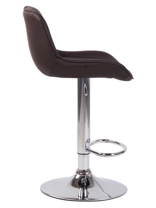 2 db-os bárszék Lentini króm műbőr szett, barna
