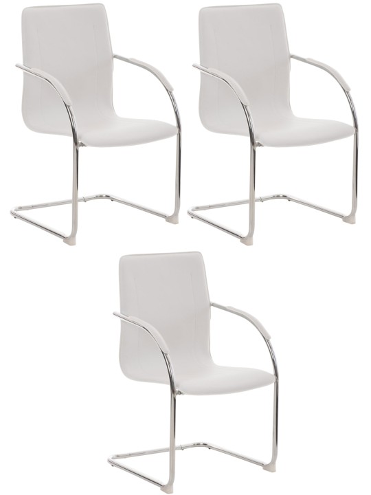 3 db Melina szék készlet, fehér