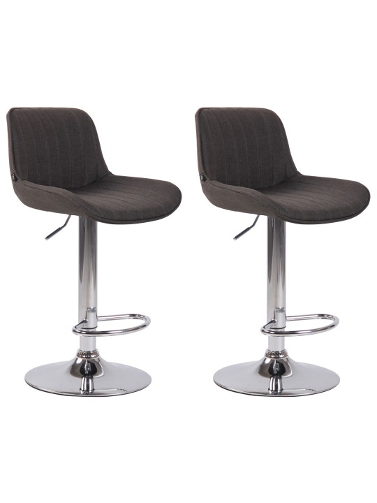 2 db bárszék szett Lentini szövet króm, sötétszürke