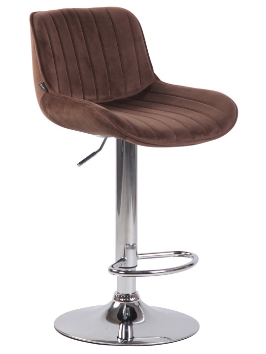 2 db bárszék Lentini bársony króm szett, barna