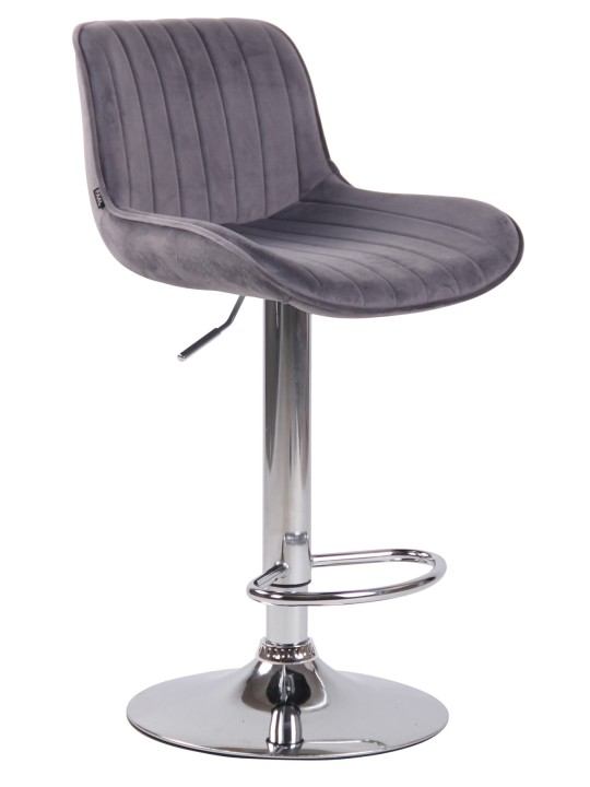 2 db bárszék Lentini bársony króm szett, sötétszürke