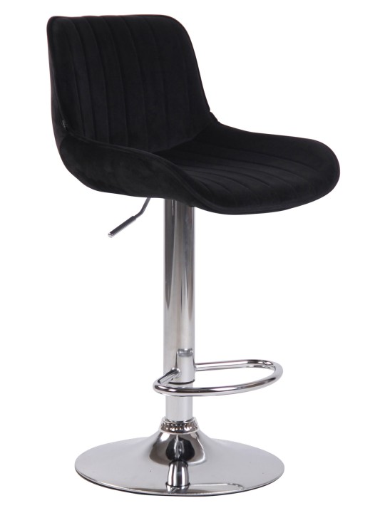 2 db bárszék Lentini bársony króm szett, fekete
