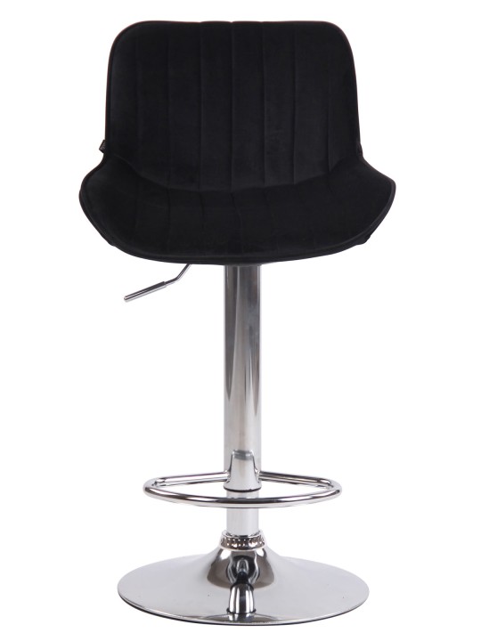 2 db bárszék Lentini bársony króm szett, fekete