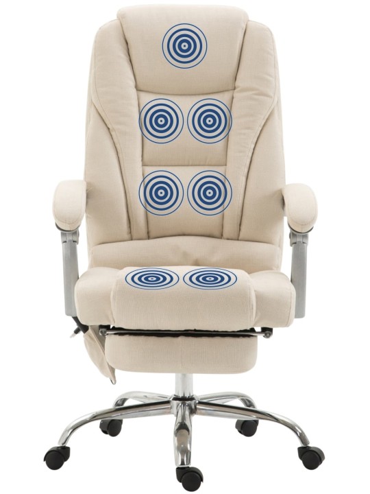 Pacific szövet irodai szék masszázs funkcióval, krém