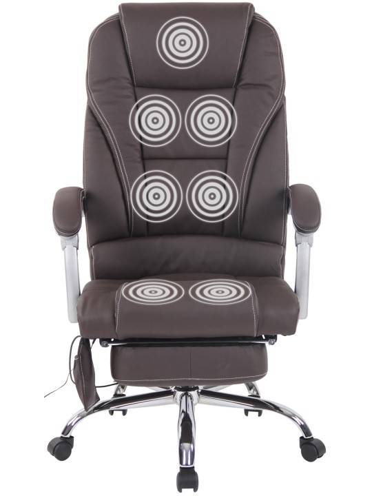 Pacific valódi bőr irodai szék masszázs funkcióval, barna