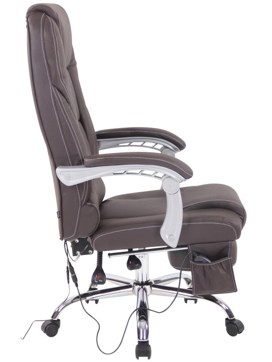 Pacific valódi bőr irodai szék masszázs funkcióval, barna