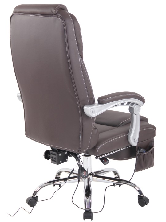 Pacific valódi bőr irodai szék masszázs funkcióval, barna