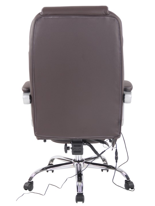 Pacific valódi bőr irodai szék masszázs funkcióval, barna