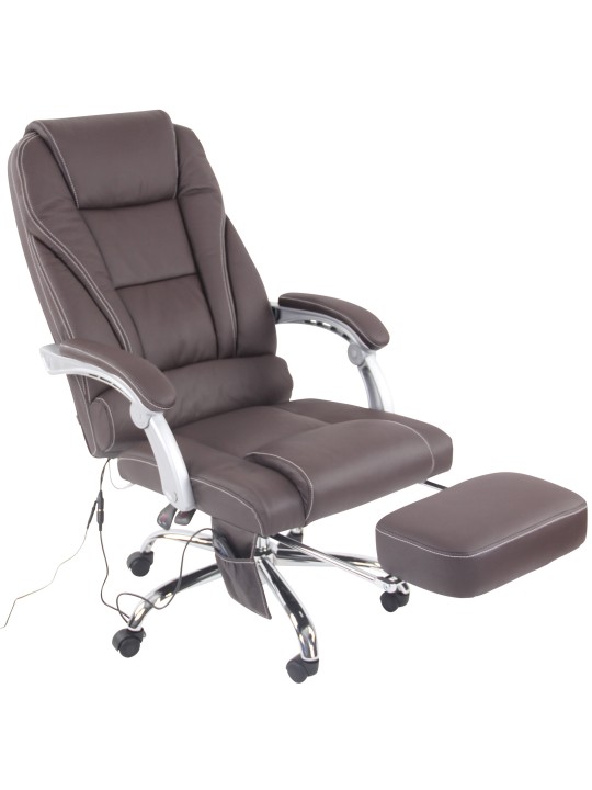 Pacific valódi bőr irodai szék masszázs funkcióval, barna