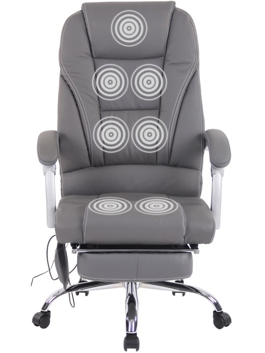 Pacific valódi bőr irodai szék masszázs funkcióval, szürke
