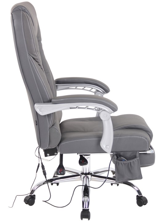 Pacific valódi bőr irodai szék masszázs funkcióval, szürke