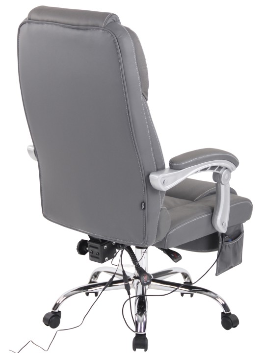 Pacific valódi bőr irodai szék masszázs funkcióval, szürke