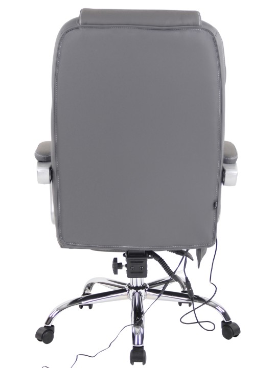 Pacific valódi bőr irodai szék masszázs funkcióval, szürke
