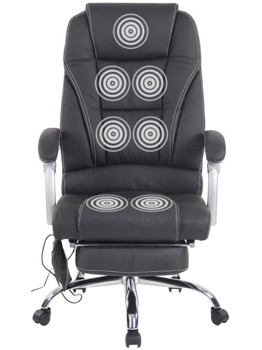 Pacific valódi bőr irodai szék masszázs funkcióval, fekete