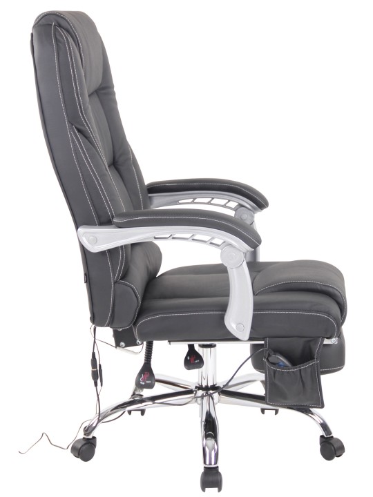 Pacific valódi bőr irodai szék masszázs funkcióval, fekete