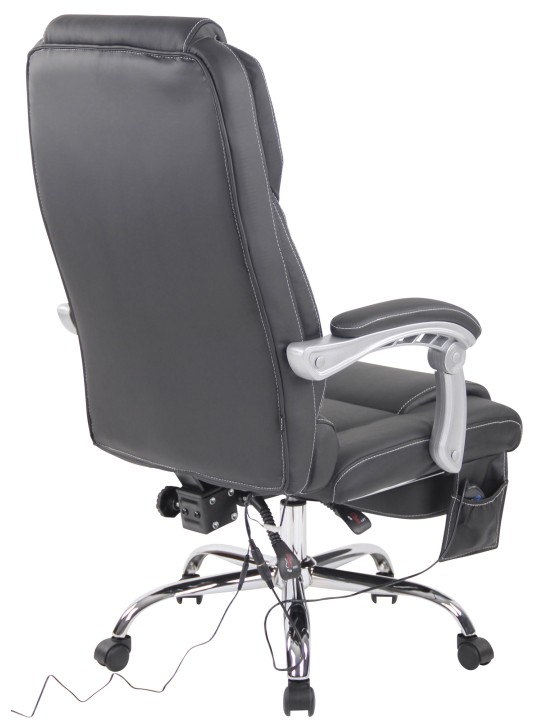 Pacific valódi bőr irodai szék masszázs funkcióval, fekete