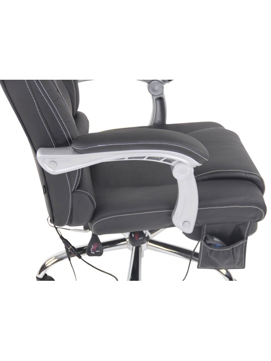 Pacific valódi bőr irodai szék masszázs funkcióval, fekete