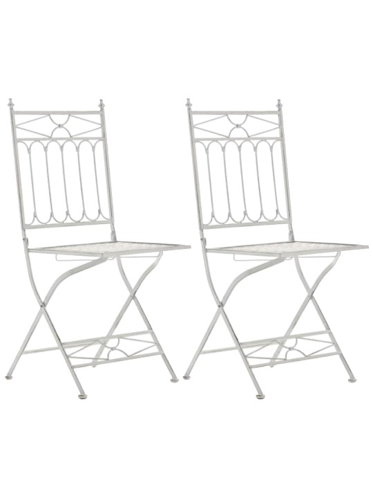 2 összecsukható szék készlet Asina, antik fehér